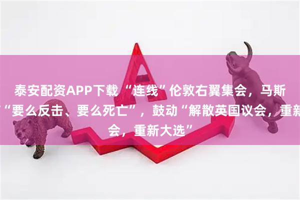 泰安配资APP下载 “连线”伦敦右翼集会，马斯克放言“要么反击、要么死亡”，鼓动“解散英国议会，重新大选”