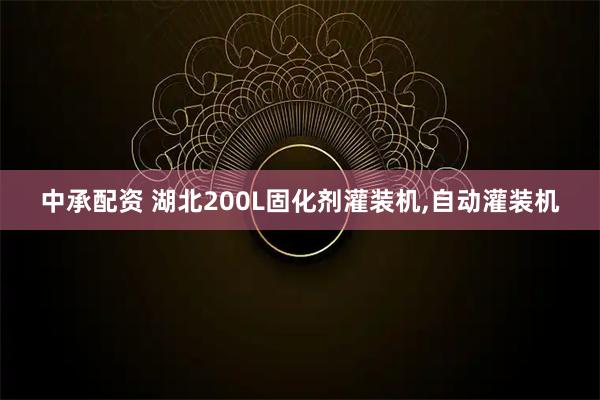 中承配资 湖北200L固化剂灌装机,自动灌装机